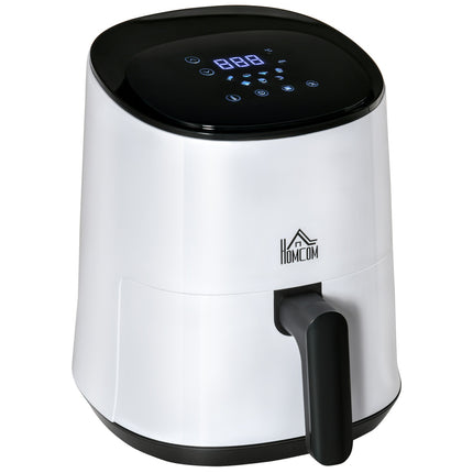 Karstā gaisa fritieri 2,5 l, 1300 W, 7 ēdienkartes, nepiedegošs grozs, tērauds, balts + melns, 33,9 x 24,9 x 29,9 cm
