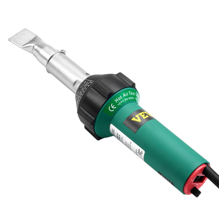 Hot Air Plastic Welder 1600W, 2 Nozzles and Seam Roller, 9 Heat Levels