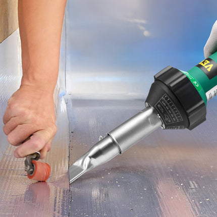 Hot Air Plastic Welder 1600W, 2 Nozzles and Seam Roller, 9 Heat Levels