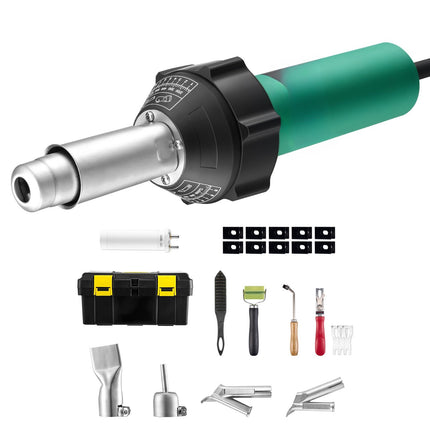 Hot Air Plastic Welder 1600W, 50-600C, 11-Piece Kit