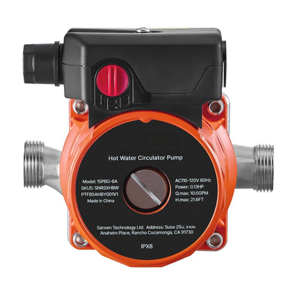 Hot Water Recirculating Pump, 38 LPM, 3-Speed, 100W