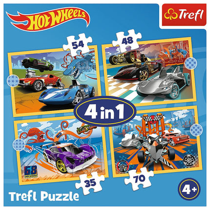 Hot Wheels 4-in-1 puzles komplekts bērniem, jautrs un aizraujošs