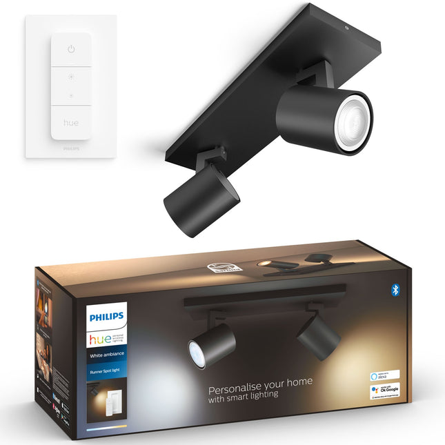 Hue Runner White Ambiance 2 spot 800 lm Black