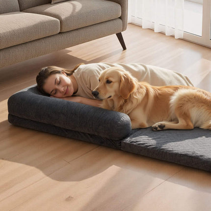 Human Dog Bed, Orthopedic Memory Foam, 70x37 In