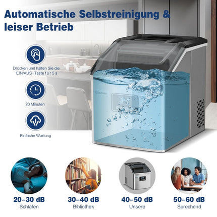 Ledus automāts 2,4 l ar kausiņu, taimeri un pašattīrīšanās funkciju, 18 kg/24 h