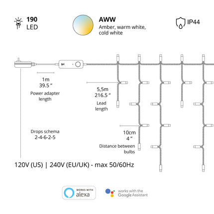 Icicle 190 AWW LEDs Gen.II IP44 Gold Edition