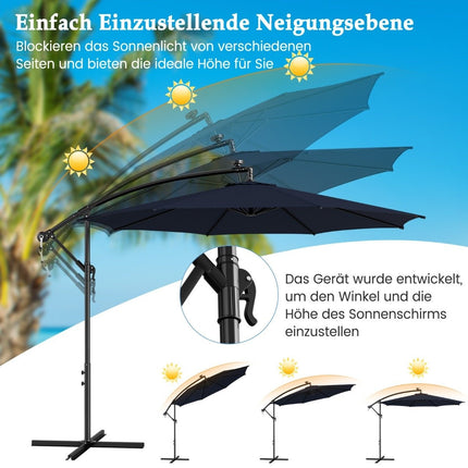 Apgaismots saulessargs ar 112 LED gaismām, saules enerģijas terases lietussargs, jūras stila