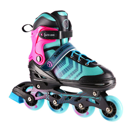 Inline un hokeja slidas, 4 vienā, melnas-violetas, L izmērs (39-43)