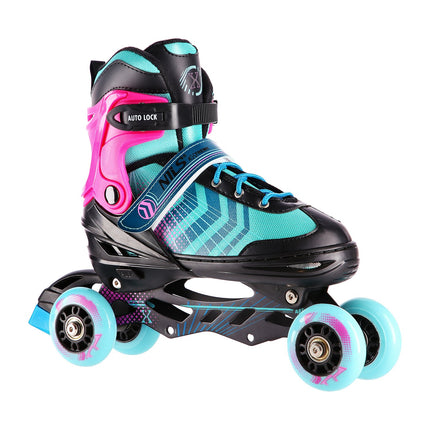 Inline un hokeja slidas, 4 vienā, melnas-violetas, L izmērs (39-43)
