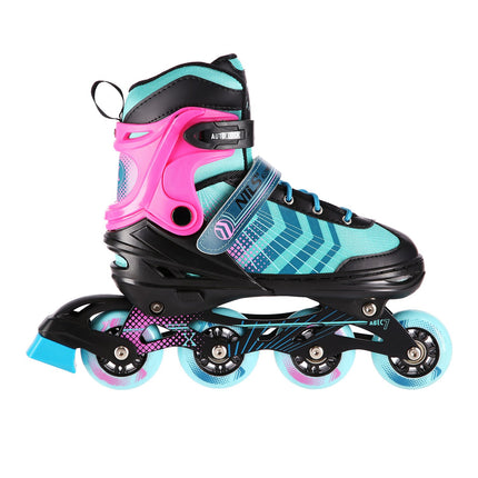 In-Line & Hockey Ice Skates, 4-in-1, Black-Violet, Size S
