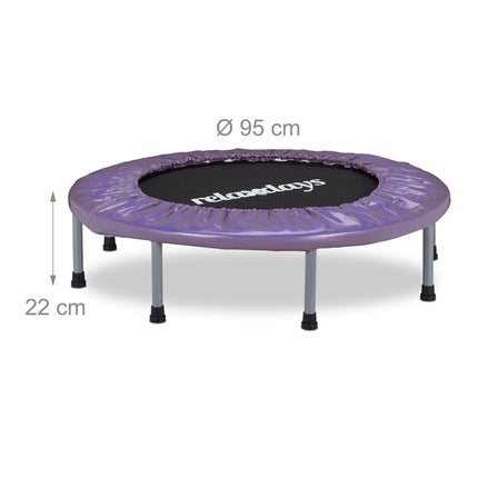 Iekštelpu fitnesa batuts, Ø95 cm, salokāms, neslīdošs