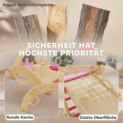 Iekštelpu bērnu kāpšanas trenažieris - 8 vienā, princeses dizains, koks