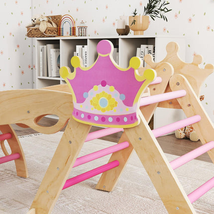 Iekštelpu bērnu kāpšanas trenažieris - 8 vienā, princeses dizains, koks