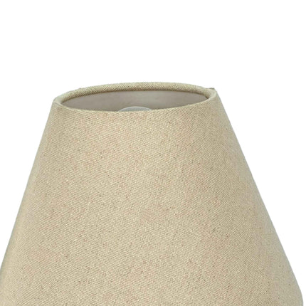 Iekštelpu sienas lampa ar melnu kronšteinu un lina abažūru