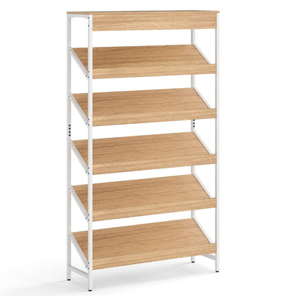 Industriāls 6 līmeņu grāmatu plaukts, metāla rāmis, 161 cm augsts