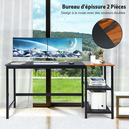 Industriāls datorgalds, 150 cm, divlīmeņu plaukts, āķis