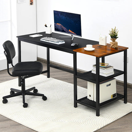Industriāls datorgalds, 150 cm, divlīmeņu plaukts, āķis