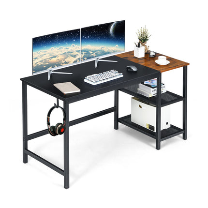 Industriāls datorgalds, 150 cm, divlīmeņu plaukts, āķis