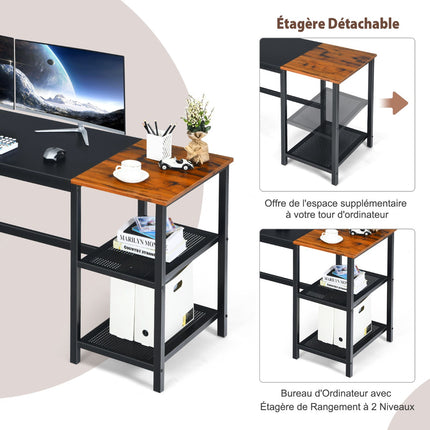 Industriāls datorgalds, 150 cm, divlīmeņu plaukts, āķis