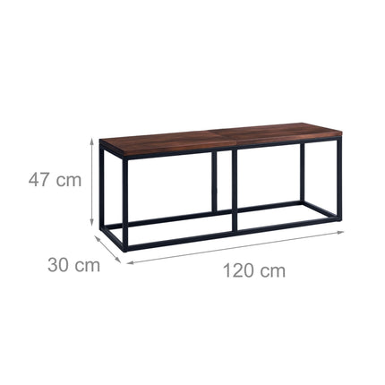 Industriāls ēdamistabas sols, 120 cm, 2 sēdvietas
