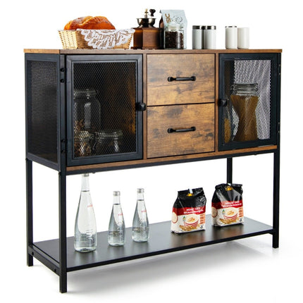 Industriāla daudzfunkcionāla kumode ar 2 sieta skapjiem un 2 atvilktnēm 100 x 35 x 85 cm