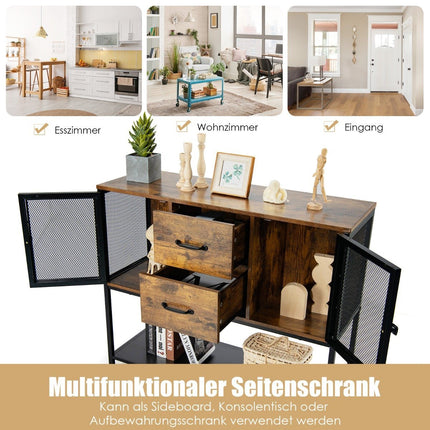 Industriāla daudzfunkcionāla kumode ar 2 sieta skapjiem un 2 atvilktnēm 100 x 35 x 85 cm