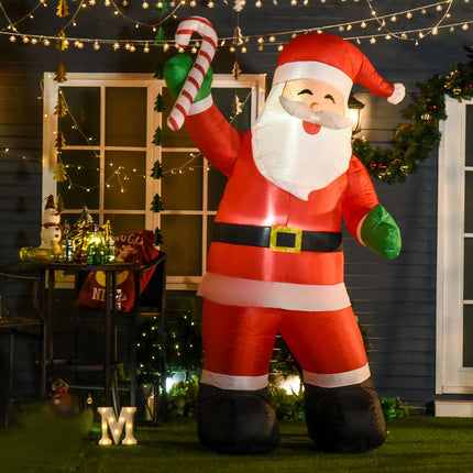 Piepūšamais Ziemassvētku vecītis ar LED gaismām, 243 cm