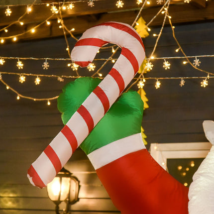 Piepūšamais Ziemassvētku vecītis ar LED gaismām, 243 cm