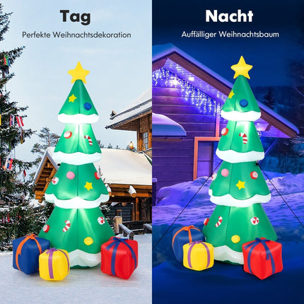 Piepūšamā Ziemassvētku eglīte ar LED gaismiņām, 180 cm