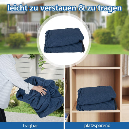 Piepūšams divvietīgs dīvāns ar noņemamu pārvalku, zils, 138 cm