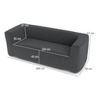 Inflatable Double Sofa with Removable Cover, Grey, 138cm