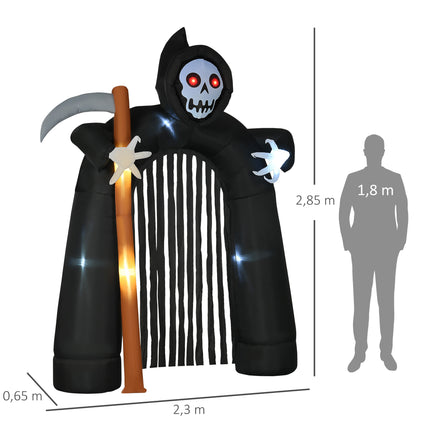 Piepūšamā Helovīna Grim Reaper arka ar LED gaismām