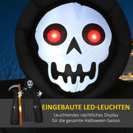Piepūšamā Helovīna Grim Reaper arka ar LED gaismām