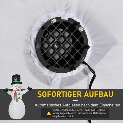 Inflatable Snowman 1.93 m with LED Lights and Blower, Self-Inflating, White