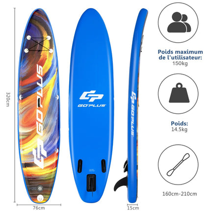 Piepūšamais SUP dēlis 320 cm, sēdeklis, 150 kg