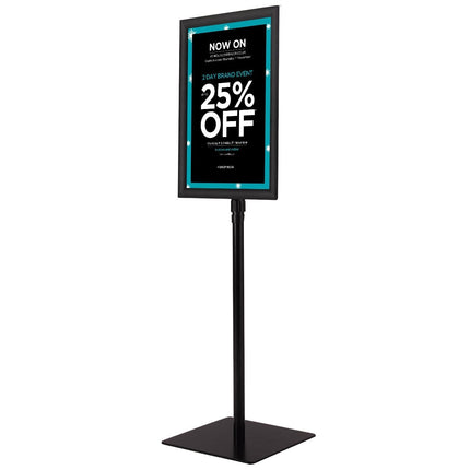 Informācijas stends A3 augstumā regulējams, noņemams plakātu statīvs sudraba/melns 42 x 29,5 cm - melns