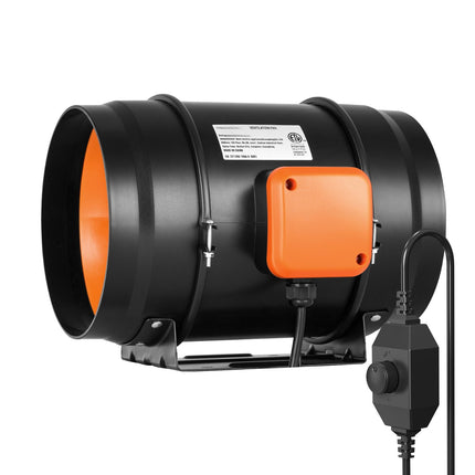 Inline Duct Fan 8 Inch 506 CFM, Variable Speed Controller