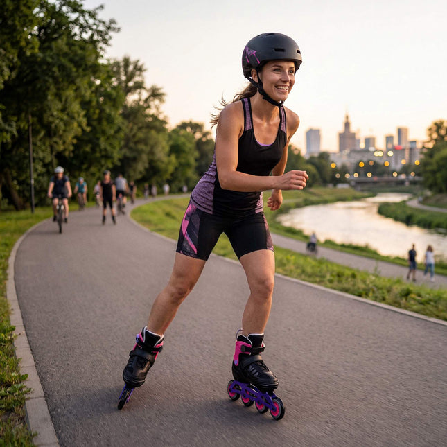 Inline Skates, Adjustable Size EU 35-38, Pink, ABEC 7