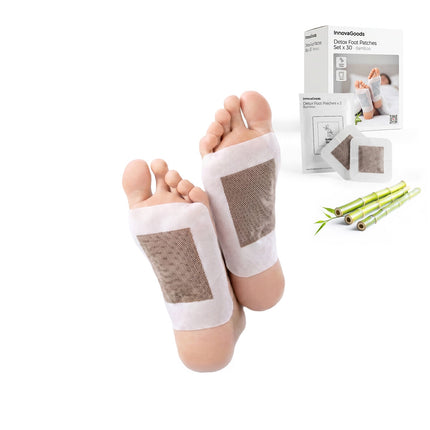InnovaGoods Bamboo Detox Foot Patches, 30 Units, Overnight Use