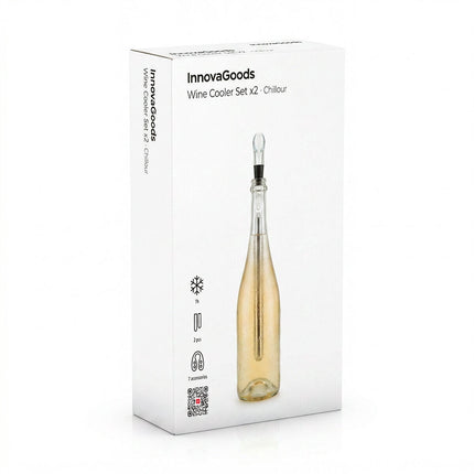 InnovaGoods Chillour 7-Piece Wine Set with Chilling Rods, Aerator