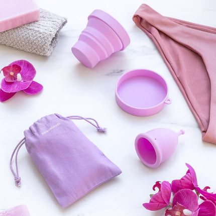InnovaGoods Menstrual Cup Pack of 2, Size S 20 ml, Size L 25 ml, Violet
