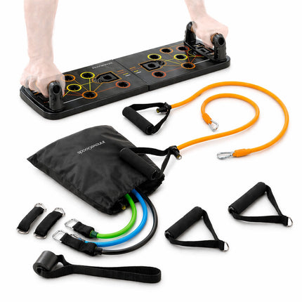 InnovaGoods Push-Up Board and 3-Band Resistance Set, Handles, Exercise Guide