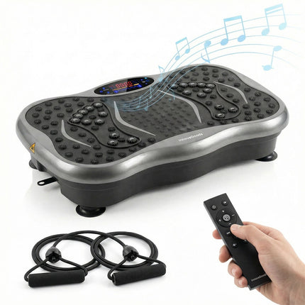 InnovaGoods Vibration Platform with Men's Sauna Vest XL, Speaker, Remote Control