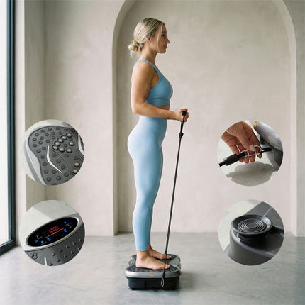 InnovaGoods Vibration Platform with Men's Sauna Vest XL, Speaker, Remote Control