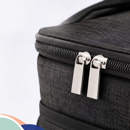 Insulated Cool Bag with Shoulder Strap and Two Handles, Leak-Proof, Black