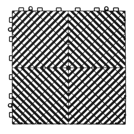 Interlocking Drainage Floor Tiles, 12x12 in, 12-Pack