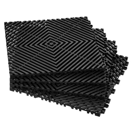 Interlocking Drainage Floor Tiles, 12x12 in, 12-Pack