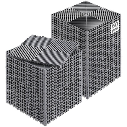 Interlocking Drainage Floor Tiles, 12x12 in, 50-Pack