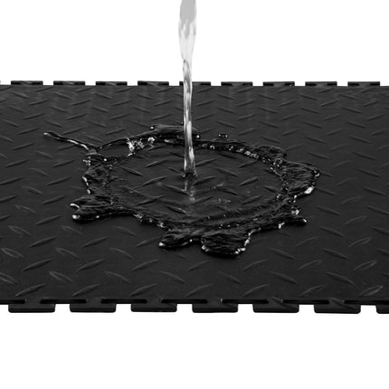 Interlocking Garage Floor Tiles, 16-Pack PVC, Slip-Resistant, Black