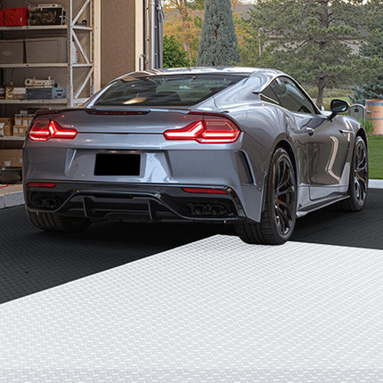 Interlocking Garage Floor Tiles, PVC Diamond Plate, 16 Pack